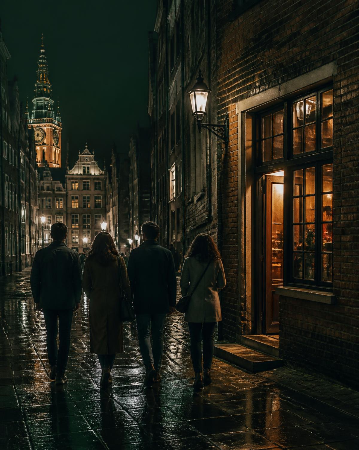 Gdańsk Old Town at night