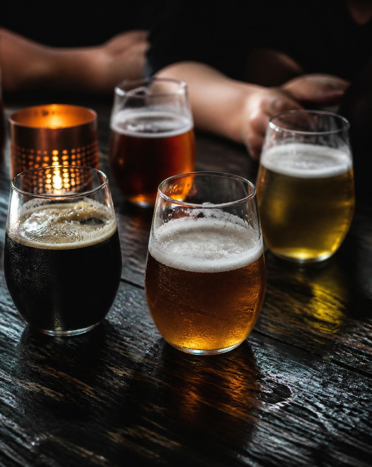 A flight of Polish craft beers